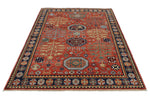 5x8 Rust and Navy Traditional Rug