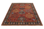 5x8 Rust and Navy Traditional Rug