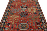 5x8 Rust and Navy Traditional Rug