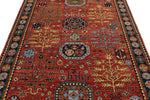 5x8 Rust and Navy Traditional Rug