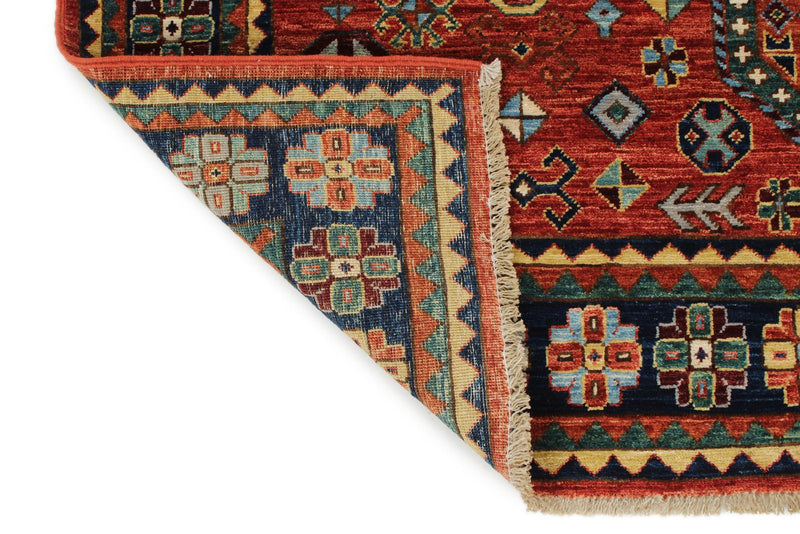 5x8 Rust and Navy Traditional Rug