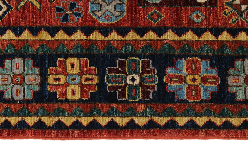 5x8 Rust and Navy Traditional Rug