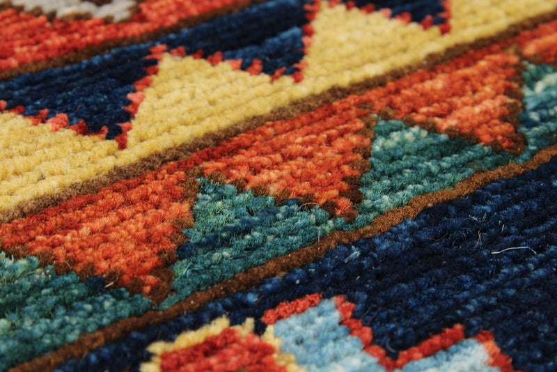 5x8 Rust and Navy Traditional Rug