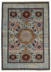 5x7 Blue and Multicolor Traditional Rug