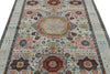 5x7 Blue and Multicolor Traditional Rug