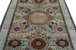 5x7 Blue and Multicolor Traditional Rug