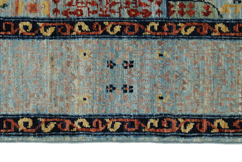 5x7 Blue and Multicolor Traditional Rug