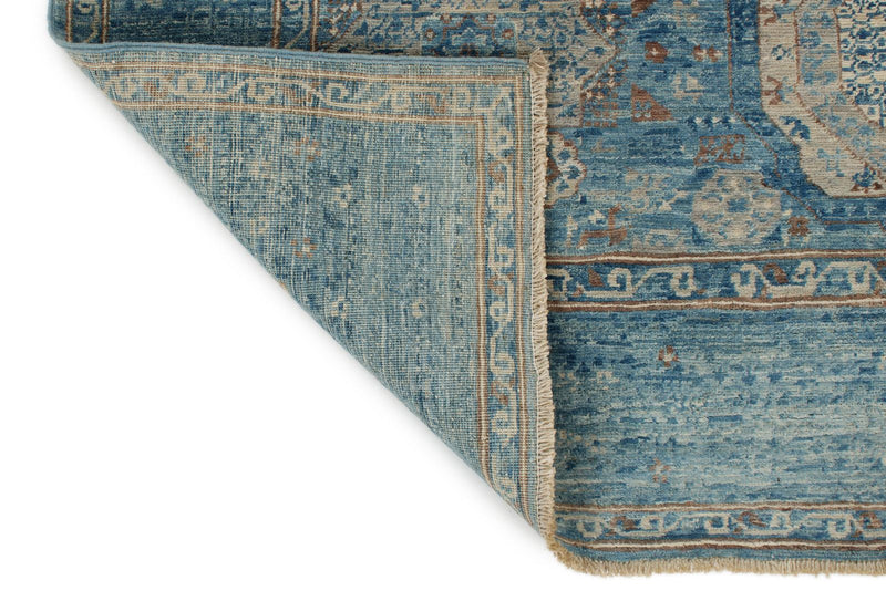 5x7 Blue and Blue Traditional Rug
