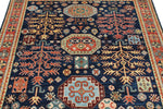 5x5 Navy and Rust Traditional Rug