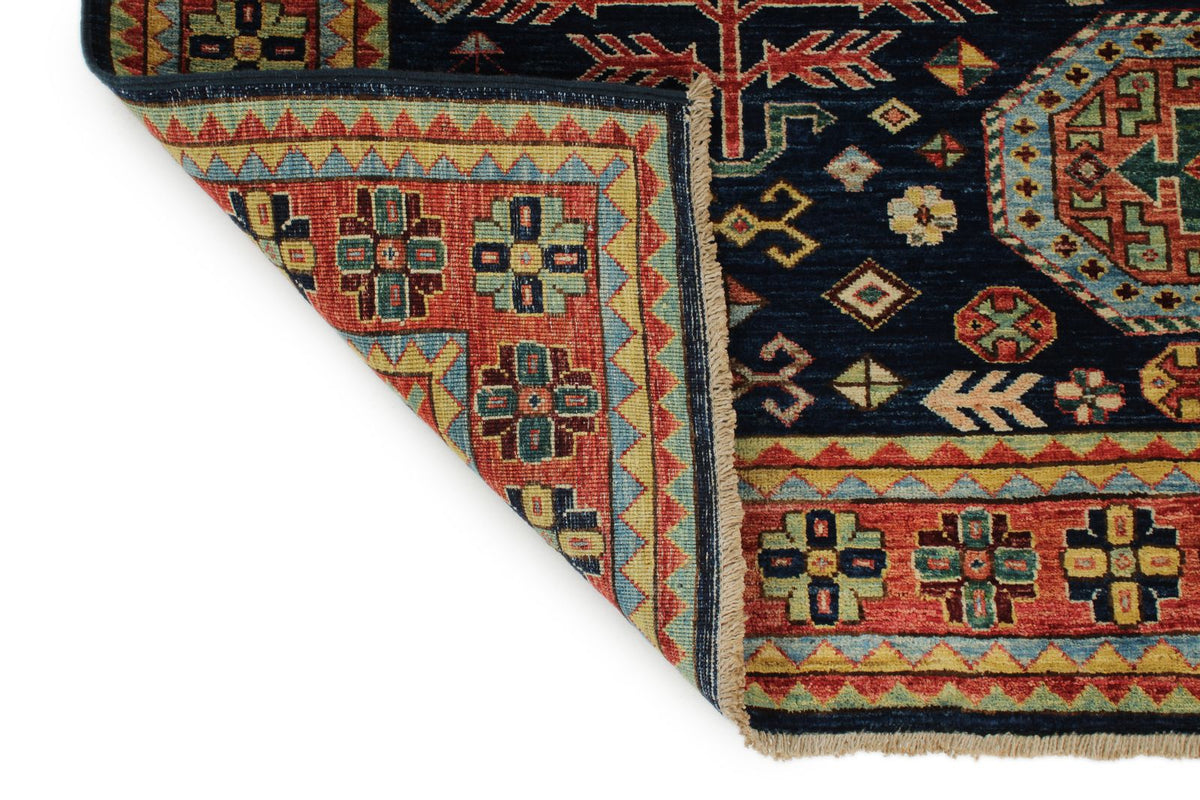 5x5 Navy and Rust Traditional Rug