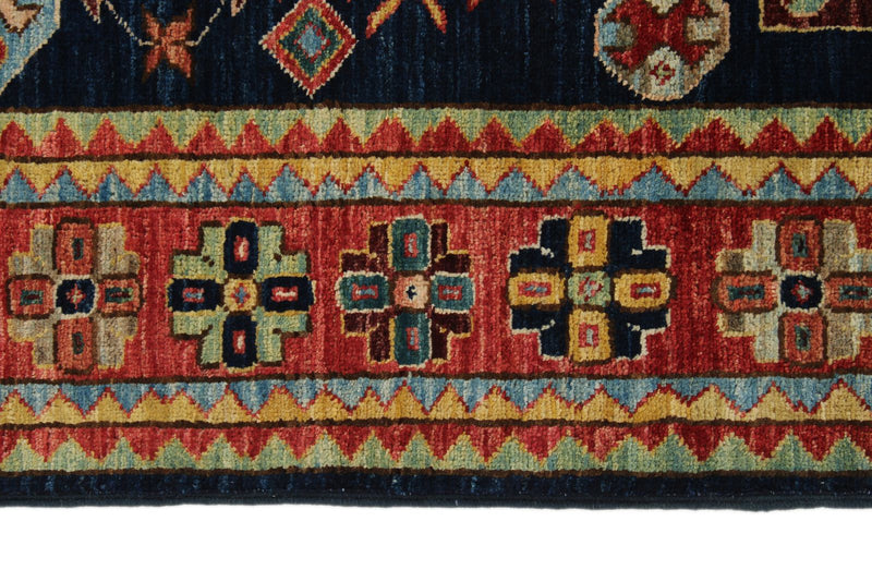 5x5 Navy and Rust Traditional Rug