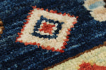 5x5 Navy and Rust Traditional Rug