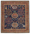 5x5 Navy and Rust Traditional Rug