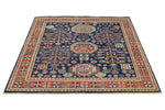 5x5 Navy and Rust Traditional Rug