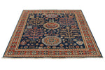 5x5 Navy and Rust Traditional Rug