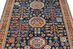 5x5 Navy and Rust Traditional Rug
