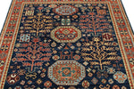 5x5 Navy and Rust Traditional Rug