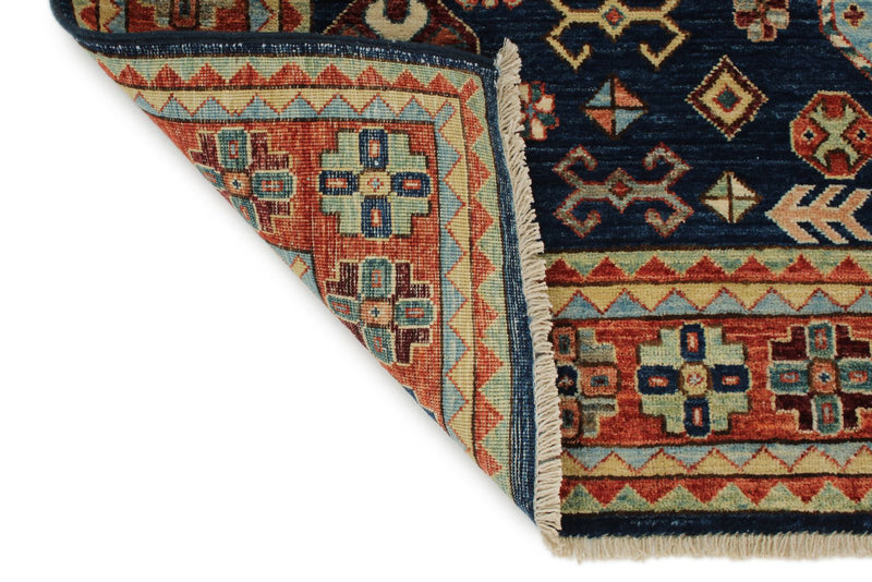 5x5 Navy and Rust Traditional Rug