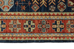 5x5 Navy and Rust Traditional Rug