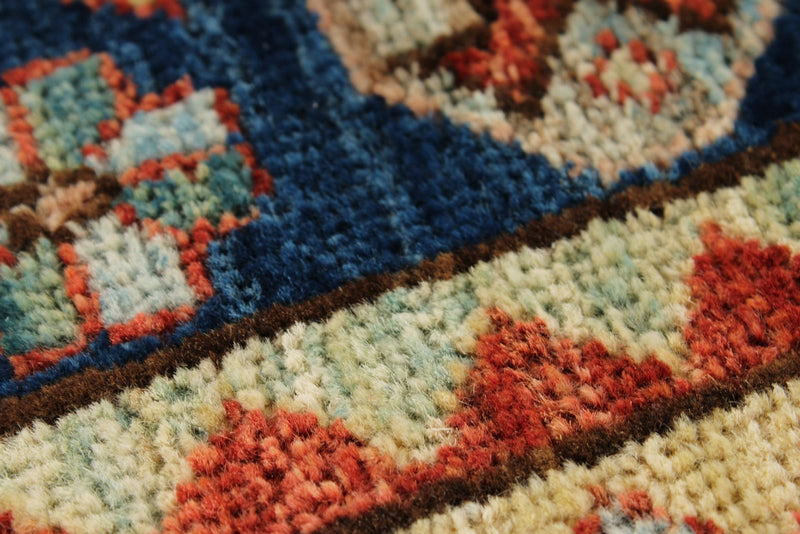 5x5 Navy and Rust Traditional Rug