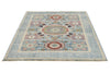5x6 Light Blue and Multicolor Turkish Tribal Rug