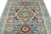 5x6 Light Blue and Multicolor Turkish Tribal Rug