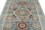 5x6 Light Blue and Multicolor Turkish Tribal Rug