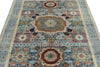 5x6 Light Blue and Multicolor Turkish Tribal Rug