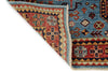 5x7 Blue and Rust Traditional Rug