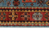 5x7 Blue and Rust Traditional Rug