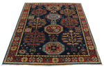 4x6 Navy and Multicolor Traditional Rug