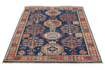 4x6 Navy and Multicolor Traditional Rug