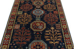 4x6 Navy and Multicolor Traditional Rug
