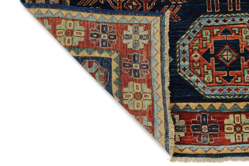 4x6 Navy and Multicolor Traditional Rug