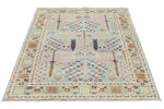 4x6 Blue and Green Traditional Rug