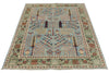 4x6 Blue and Green Traditional Rug