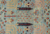 4x6 Blue and Green Traditional Rug