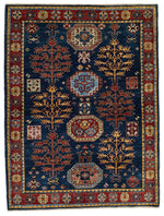 4x6 Navy and Red Traditional Rug