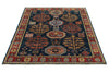 4x6 Navy and Red Traditional Rug
