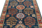 4x6 Navy and Red Traditional Rug