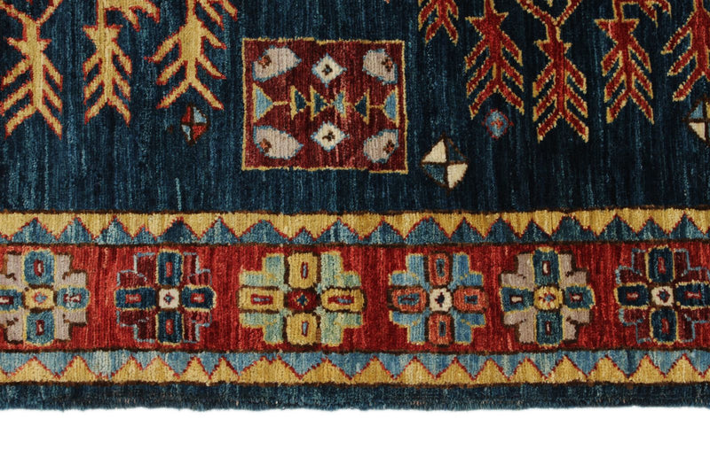 4x6 Navy and Red Traditional Rug