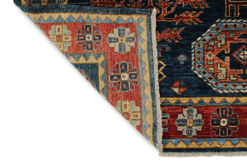 4x6 Navy and Red Traditional Rug