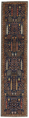 3x11 Navy and Blue Anatolian Traditional Runner