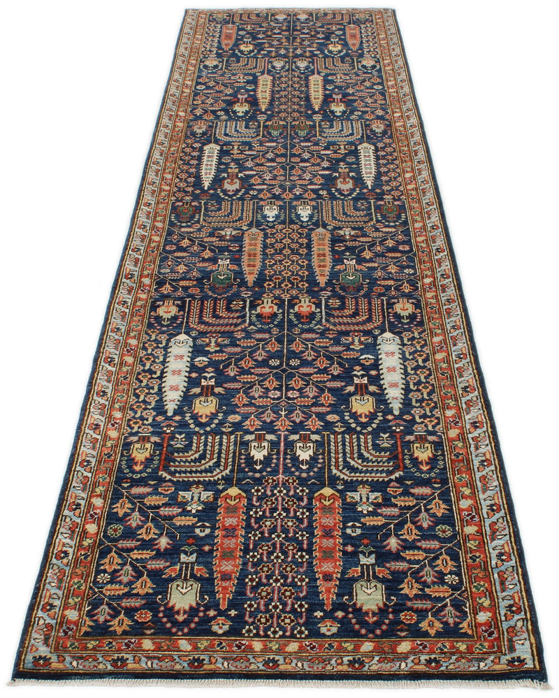 3x11 Navy and Blue Anatolian Traditional Runner