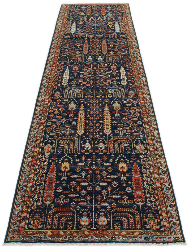 3x11 Navy and Blue Anatolian Traditional Runner
