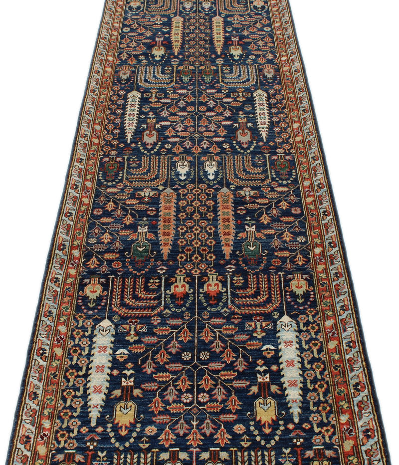 3x11 Navy and Blue Anatolian Traditional Runner
