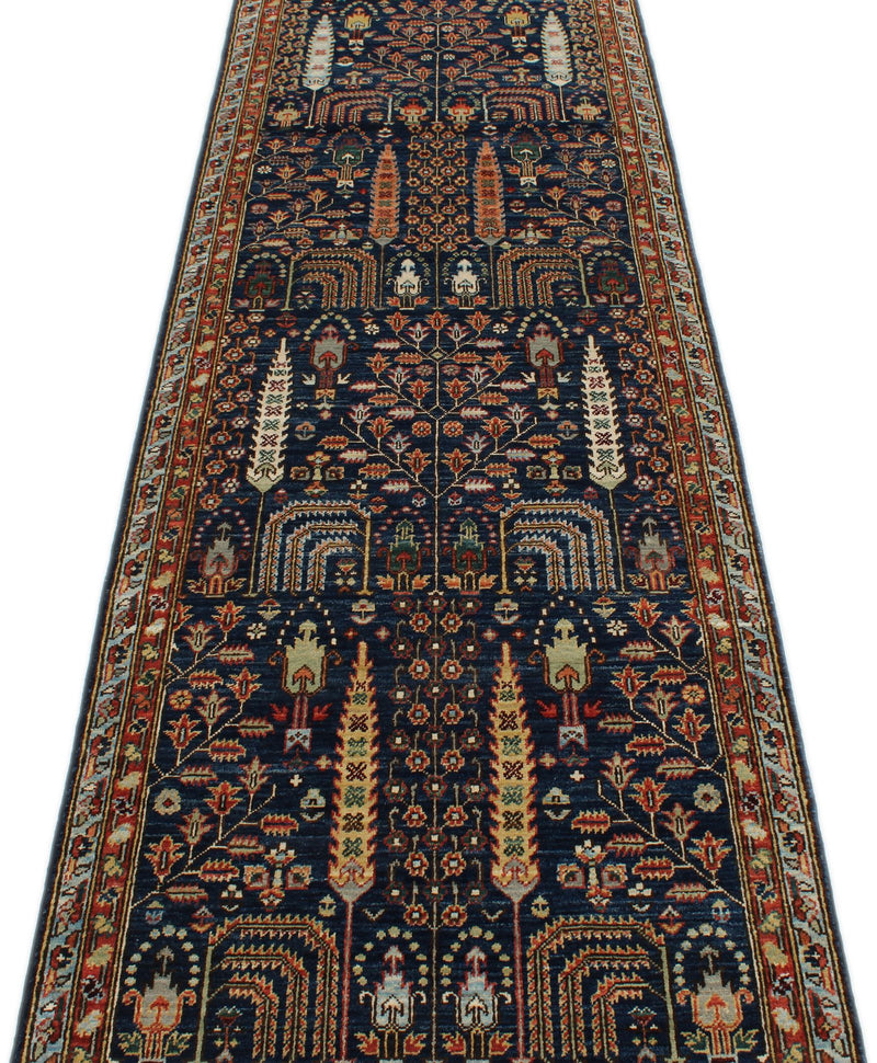 3x11 Navy and Blue Anatolian Traditional Runner