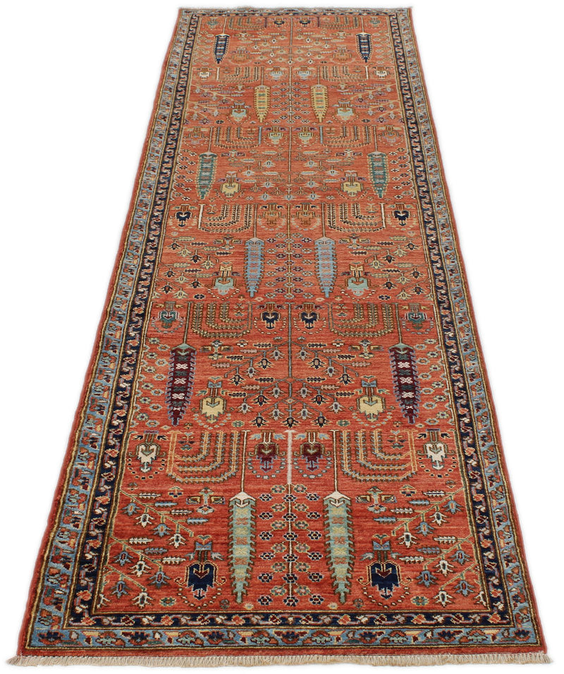 3x10 Rust and Blue Traditional Runner