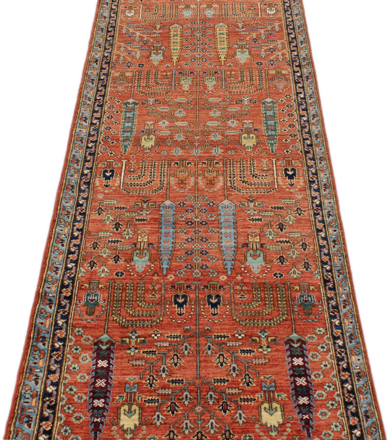 3x10 Rust and Blue Traditional Runner