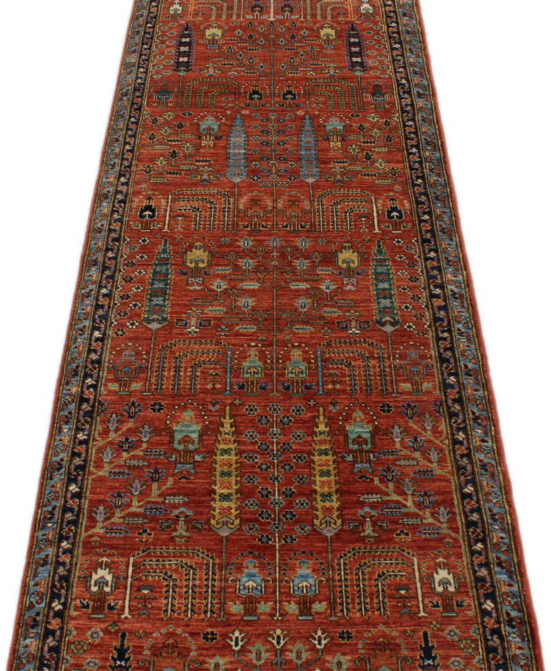 3x10 Rust and Blue Traditional Runner
